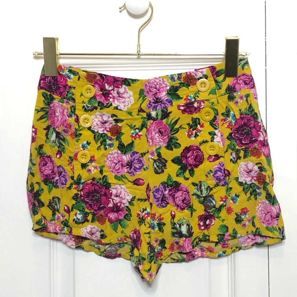 Yellow floral shorts